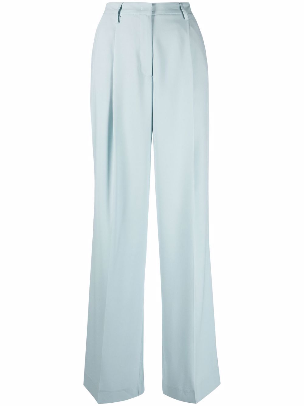 Wide-leg high-waisted trousers - Blue