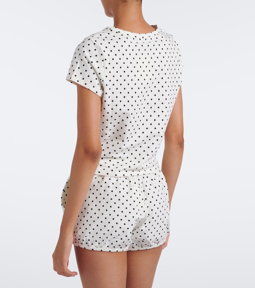 Tommy polka-dot cotton-blend jersey T-shirt