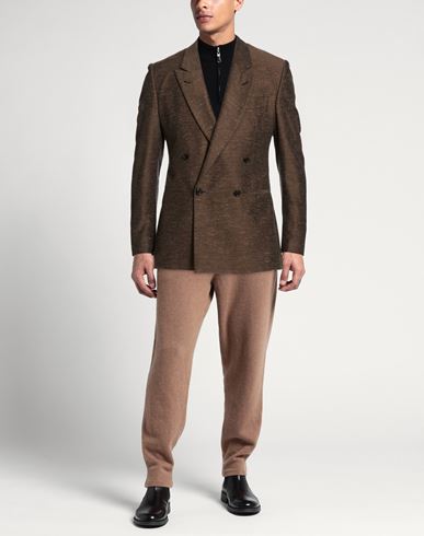 Man Blazer Light brown Size 38 Silk, Microfiber