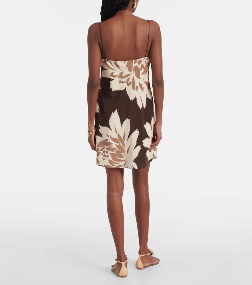 Floral silk satin slip dress