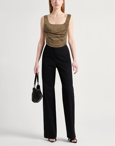 Woman Top Khaki Size 6 Virgin Wool