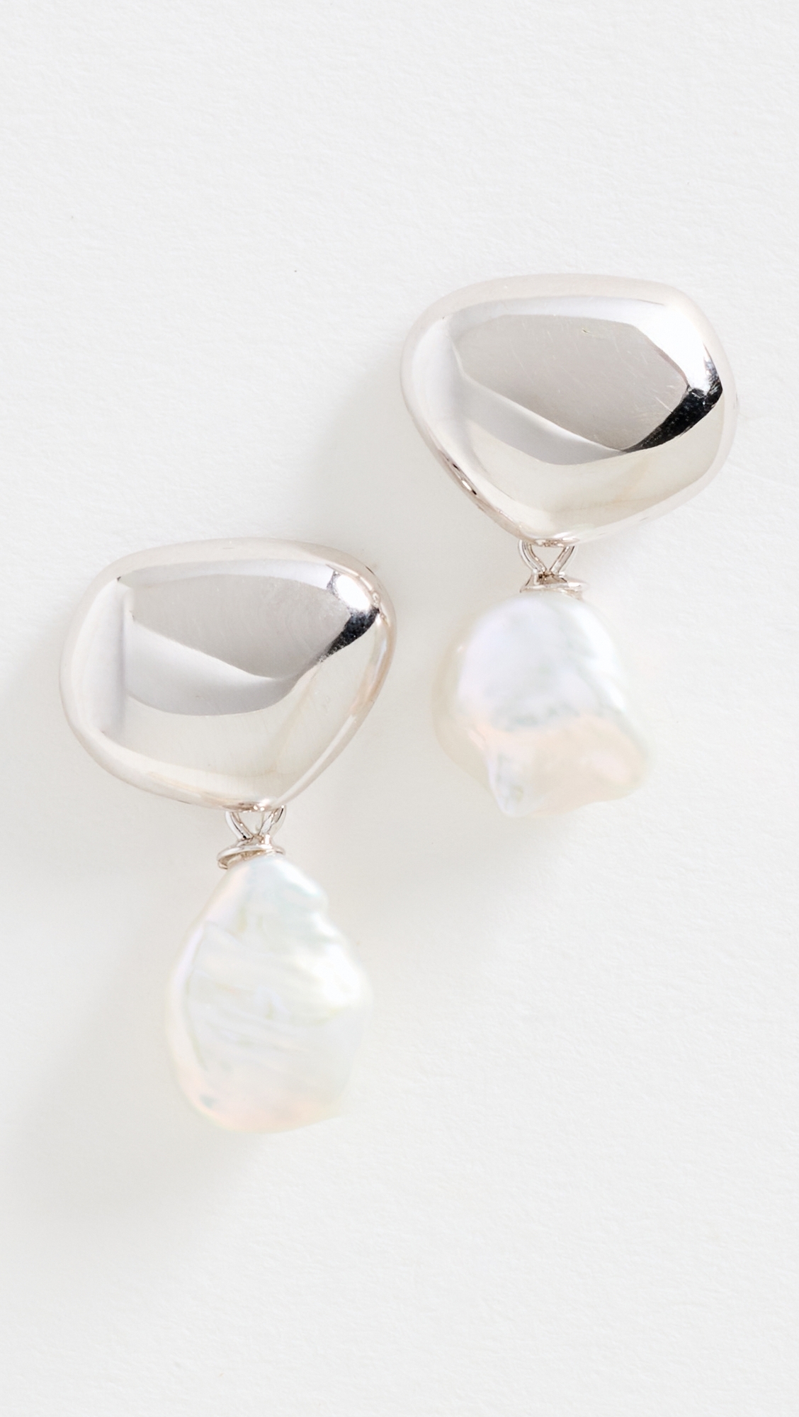 Silver Pearl Drop Earring Silver/Pearl One Size