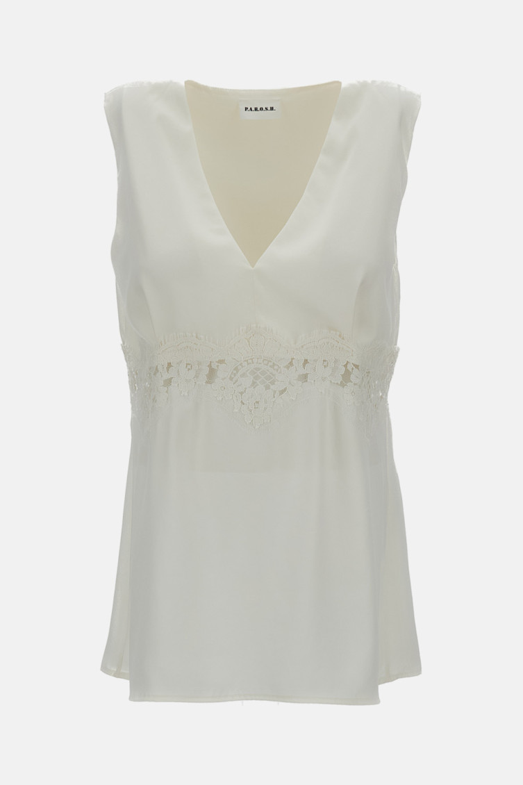 White Sleeveless Top