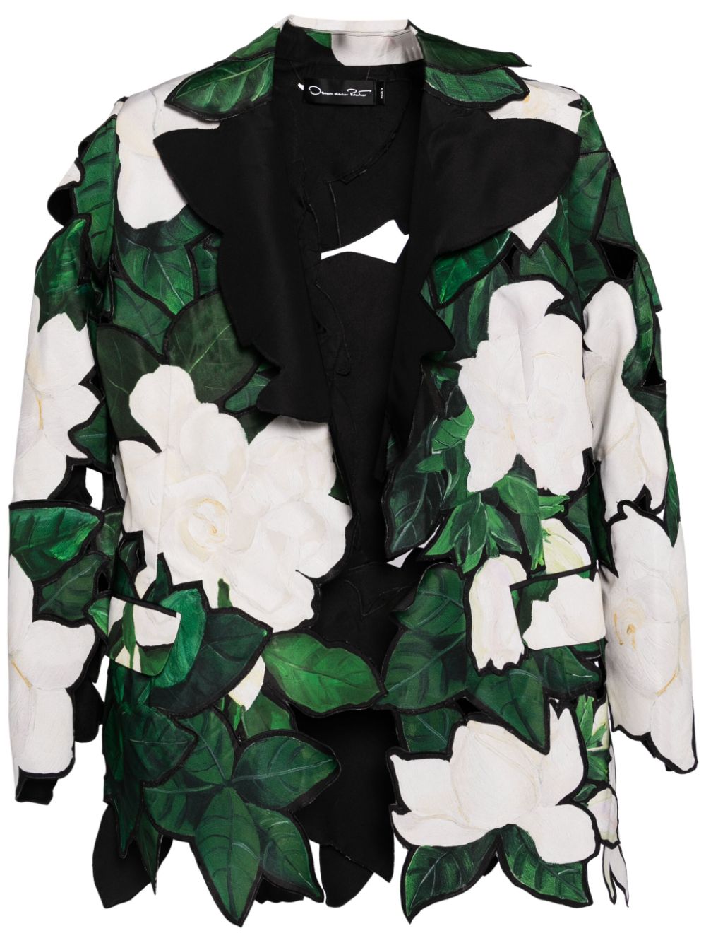 Layered-design blazer - Green
