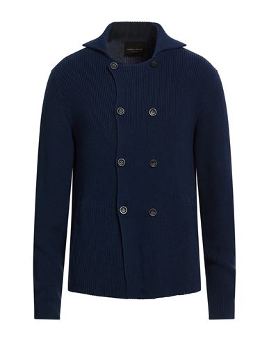 Man Cardigan Midnight blue Size 38 Cotton
