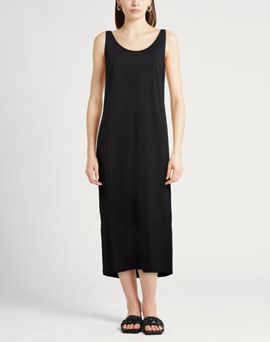 Woman Midi dress Black Size M Cotton