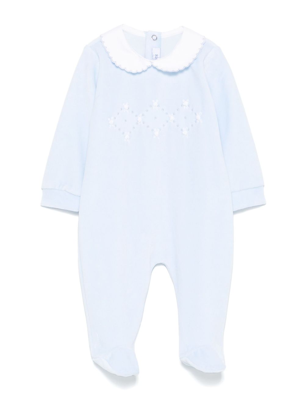 Floral-embroidered pyjamas - Blue