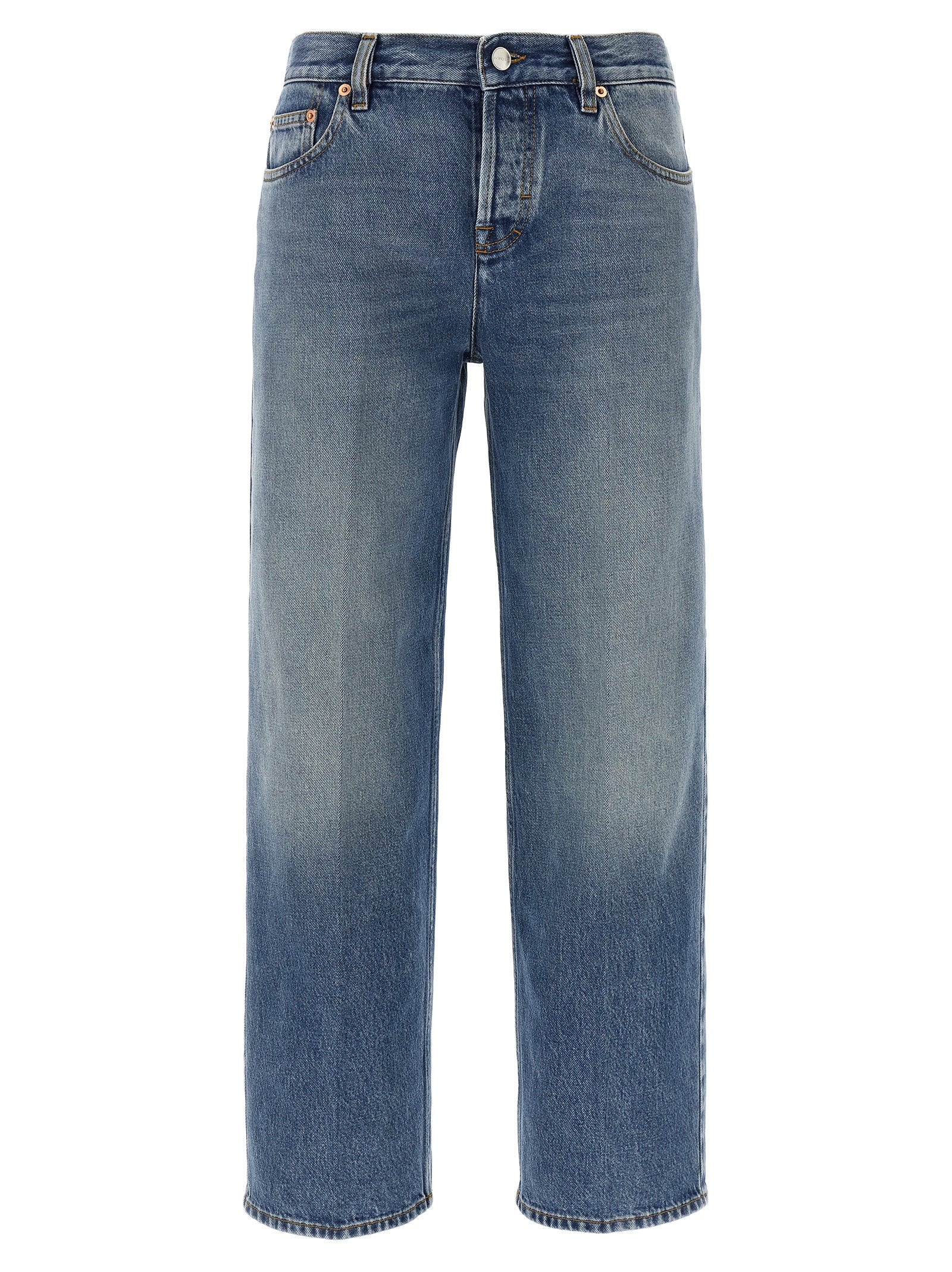 Straight-Leg Denim Jeans — Blue