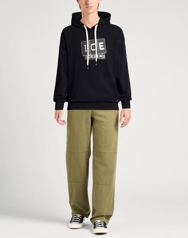 Man Sweatshirt Black Size XL Cotton, Polyester