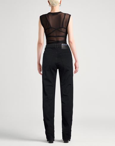 Woman Jeans Black Size 10 Cotton, Elastane