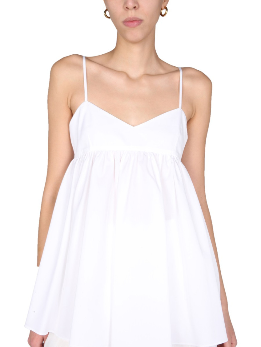 Spaghetti-strap peplum top