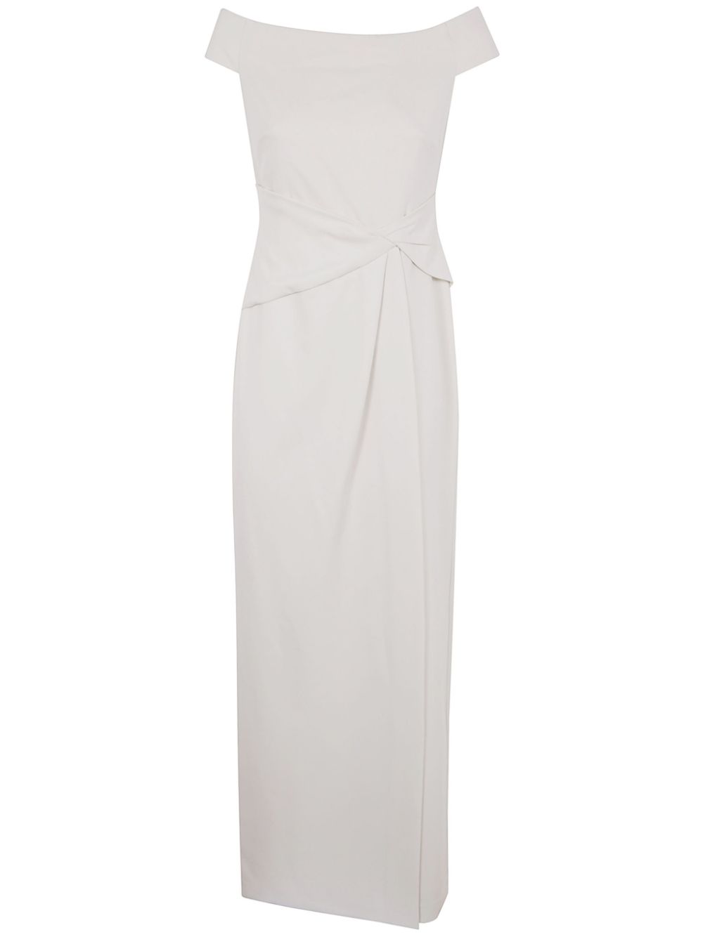Off-shoulder crepe gown - Neutrals