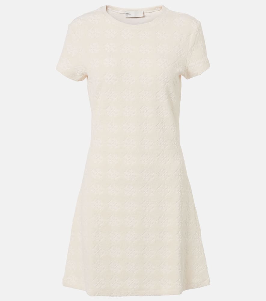 Tory Burch Logo cotton-blend terry jacquard minidress