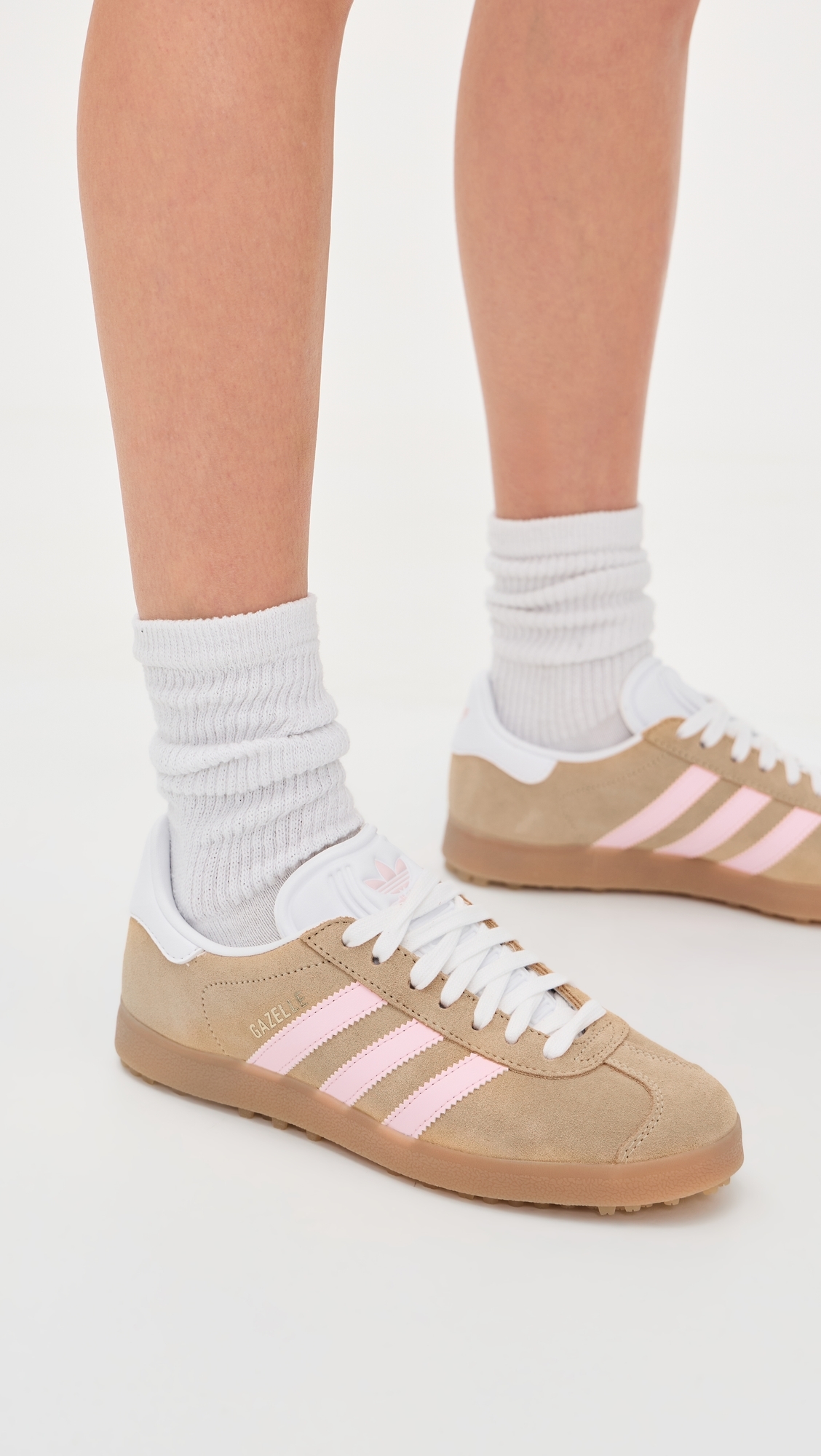 Gazelle Spikeless Golf Shoes Ice Tangerine/Clear Pink/White