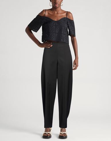 Woman Pants Black Size S Polyester, Viscose, Elastic fibres