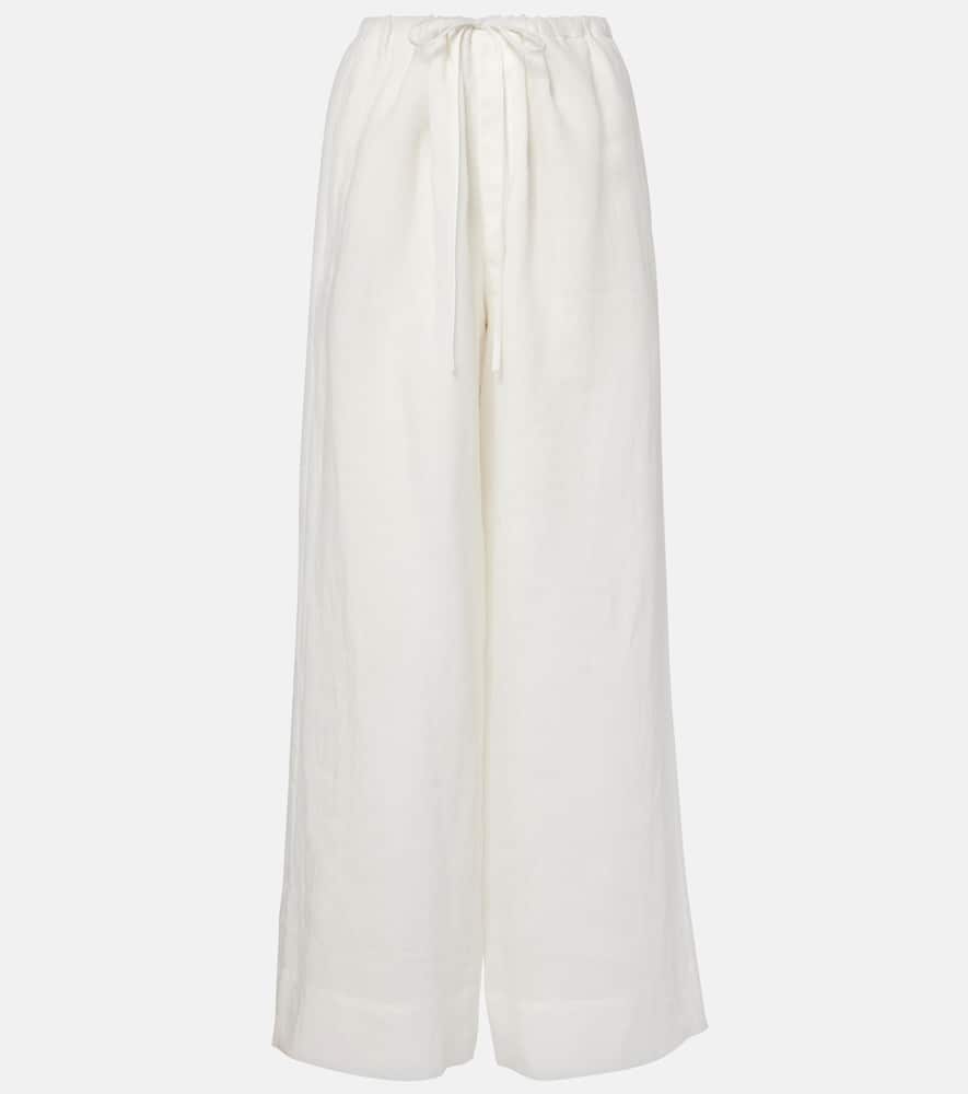 Rosalia mid-rise ramie wed-leg pants