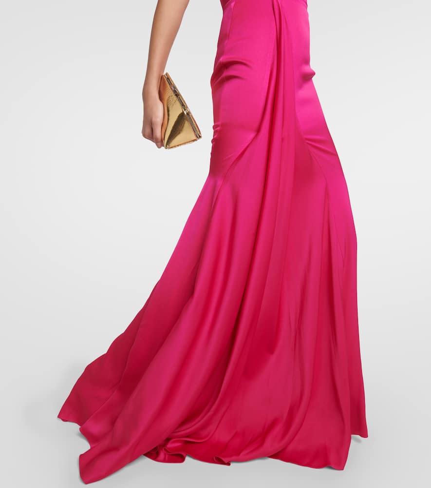 Alex Perry Strapless draped crêpe satin gown