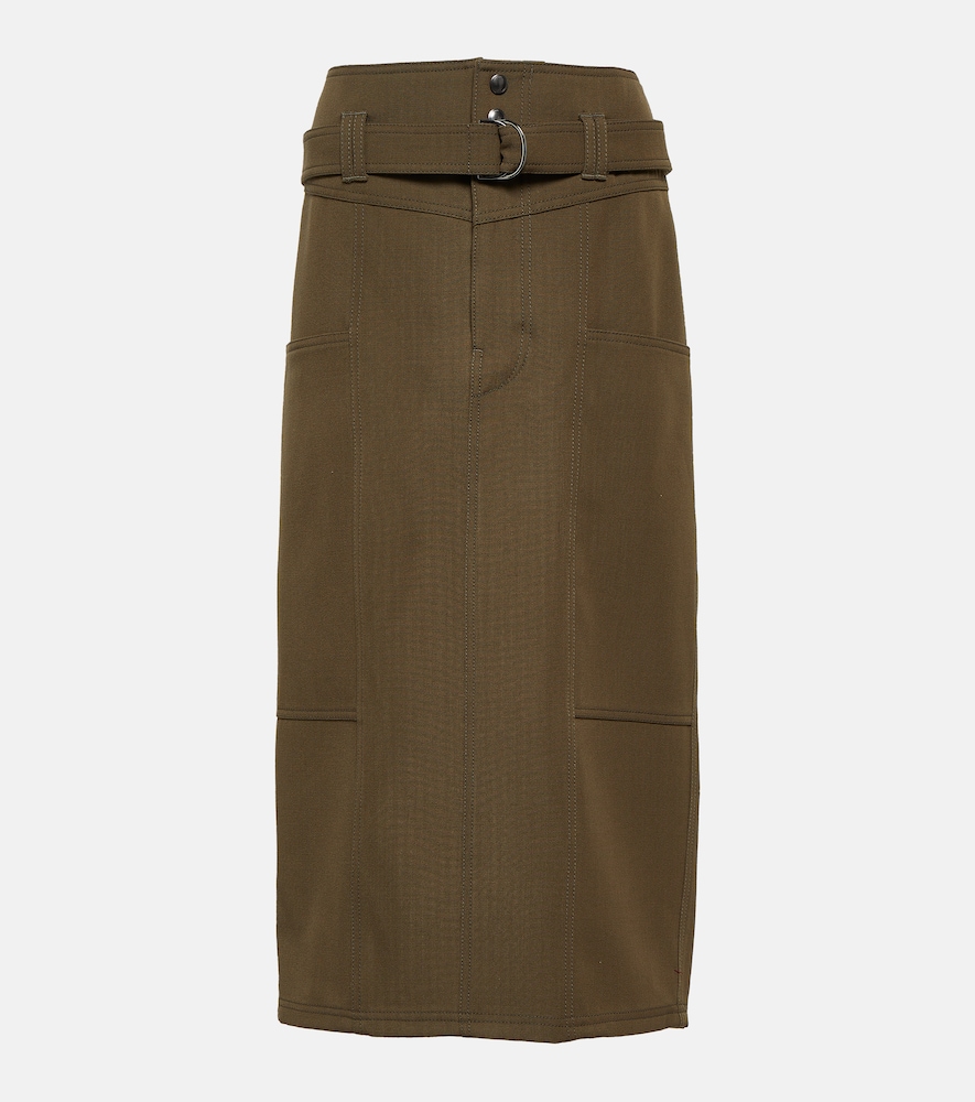 Wool midi skirt