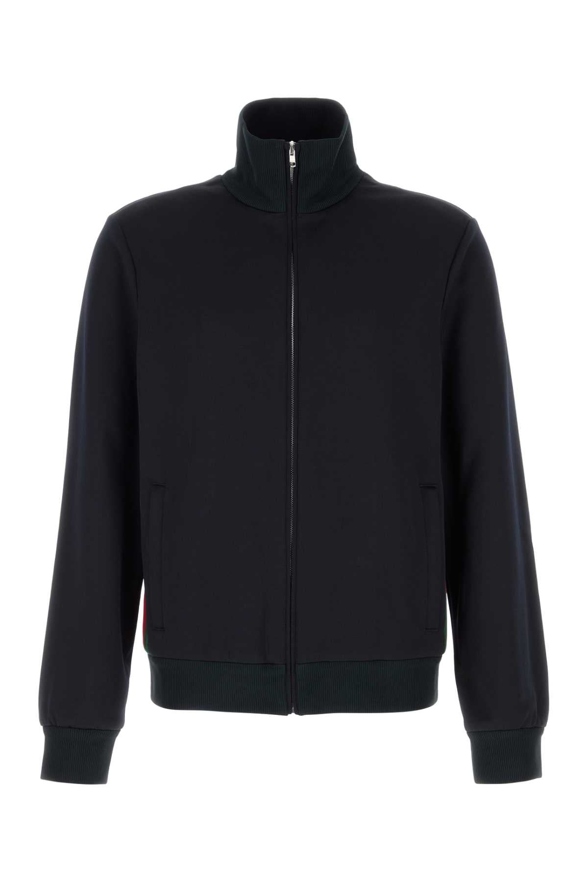 Full-Zip Polyester Blend Sweatshirt — Black