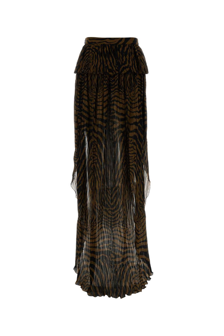 Blumarine - crepe skirt high low hem layered design