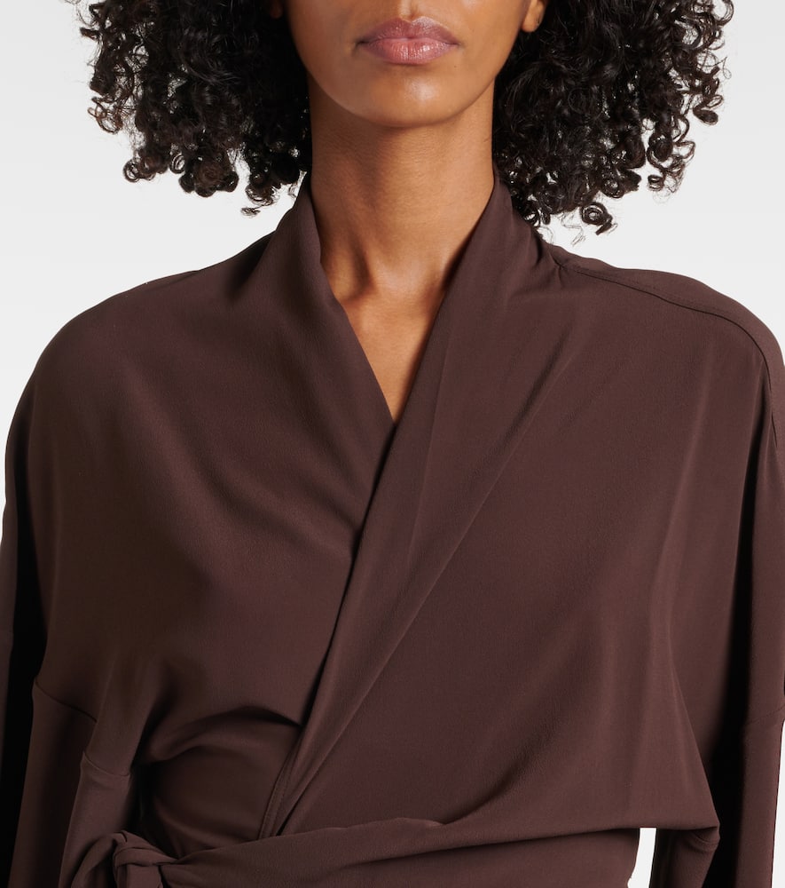 Satin wrap gown