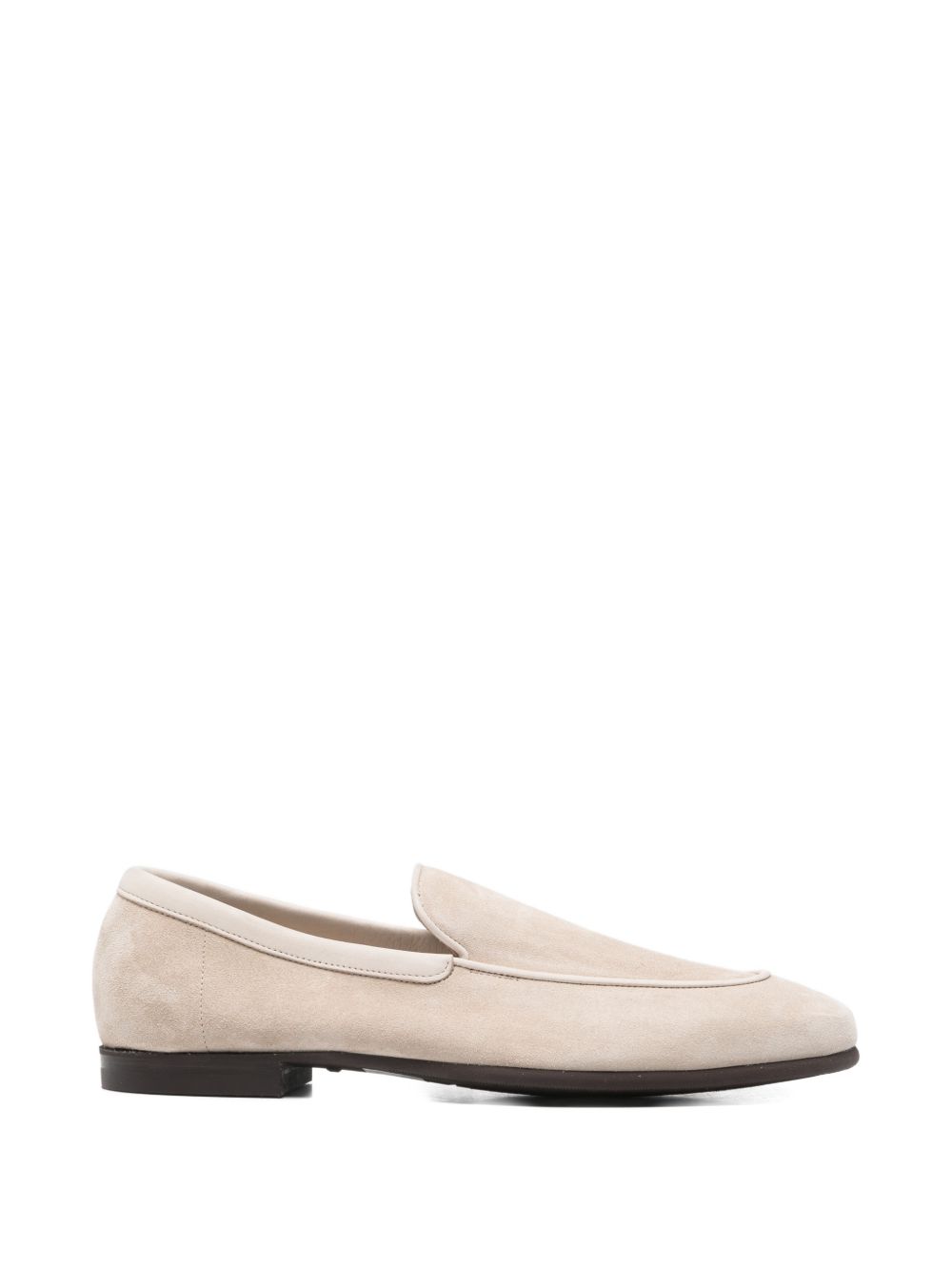 Natural piped loafers