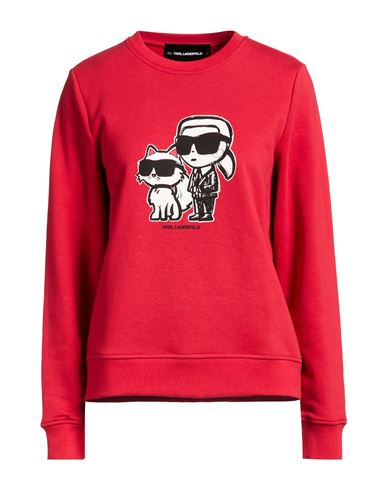 Woman Sweatshirt Red Size M Organic cotton, Recycled polyester