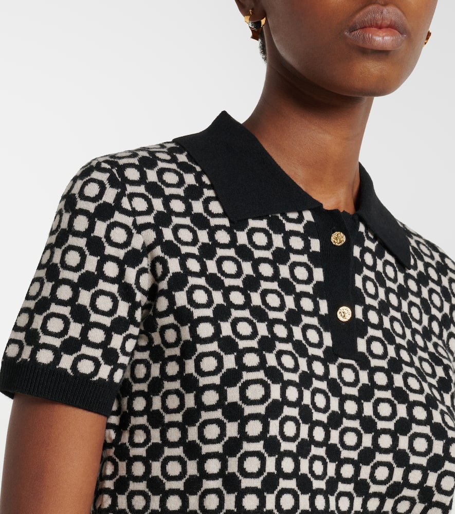Medera wool jacquard polo sweater