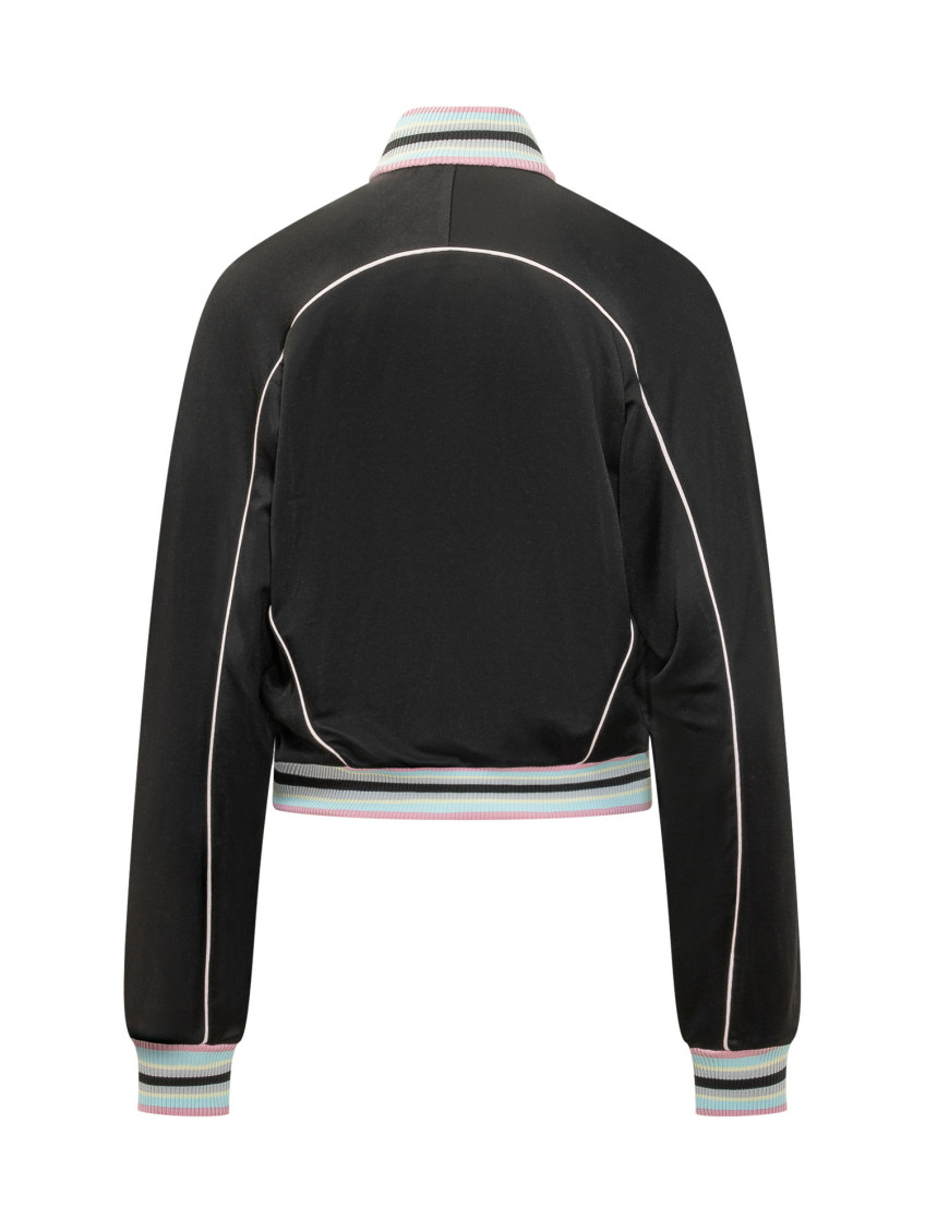 Black Solid Mock Collar Jacket