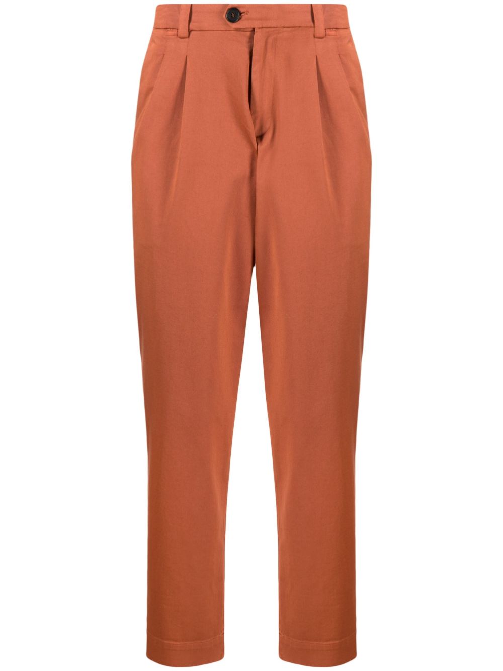 Pleated tapered trousers - Brown