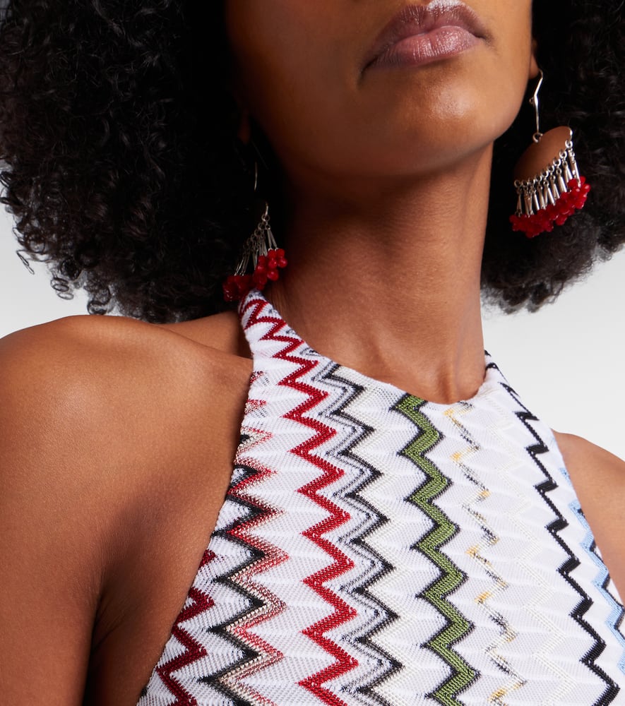 Zigzag knitted maxi dress