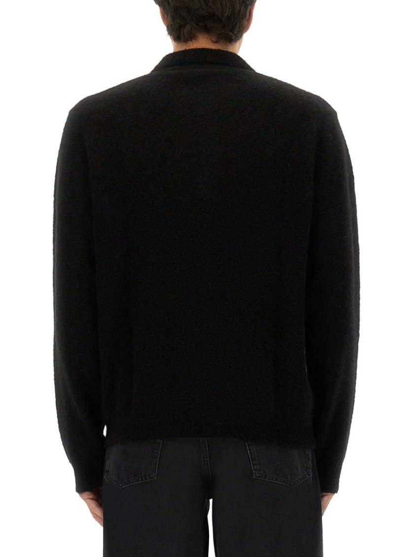 Wool Sweater With Polo Collar