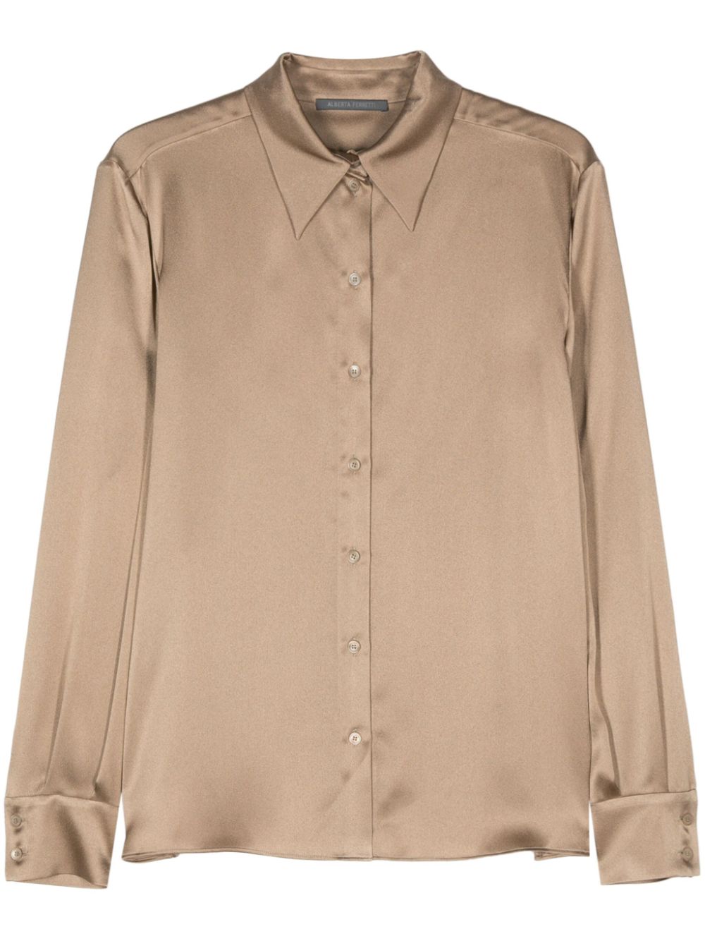 Long-sleeve satin shirt - Grey