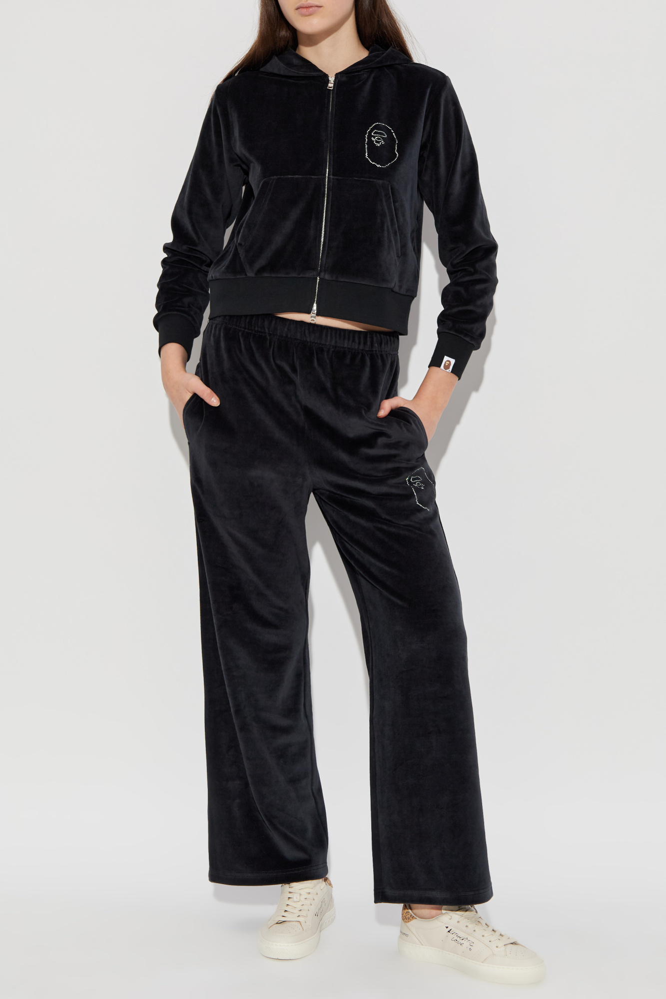 Velour Sweatpants, Women's, Black