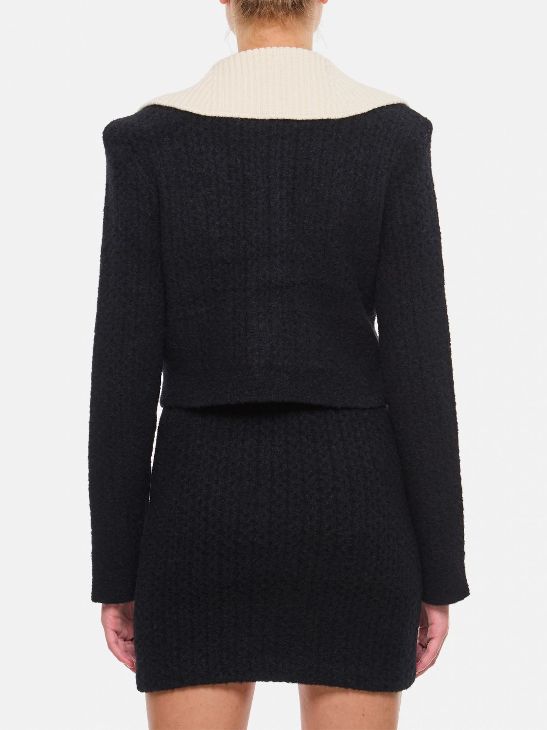 Contrast-trim cardigan - Black