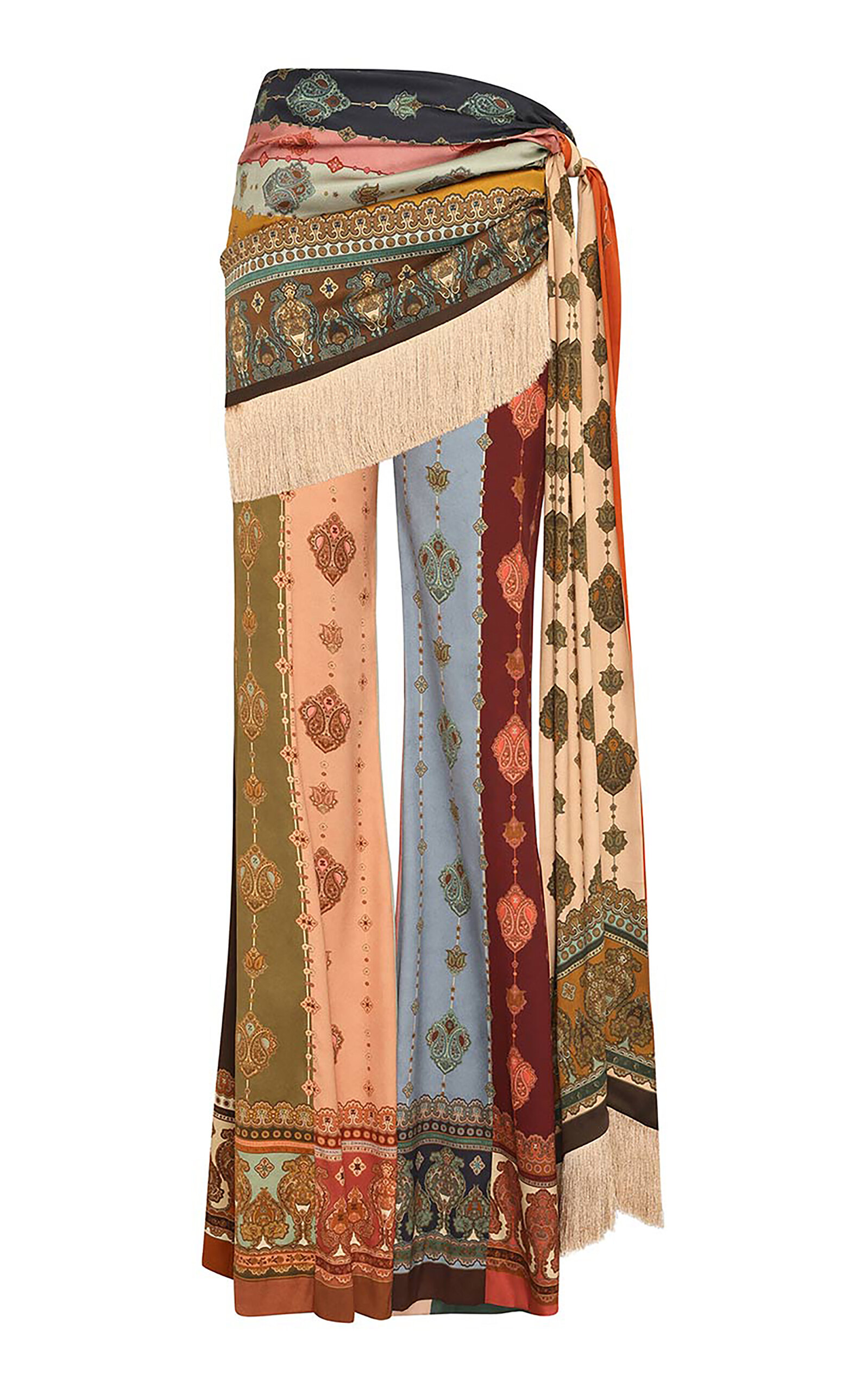 Valiant Fringed Silk Flared Pants - Moda Operandi