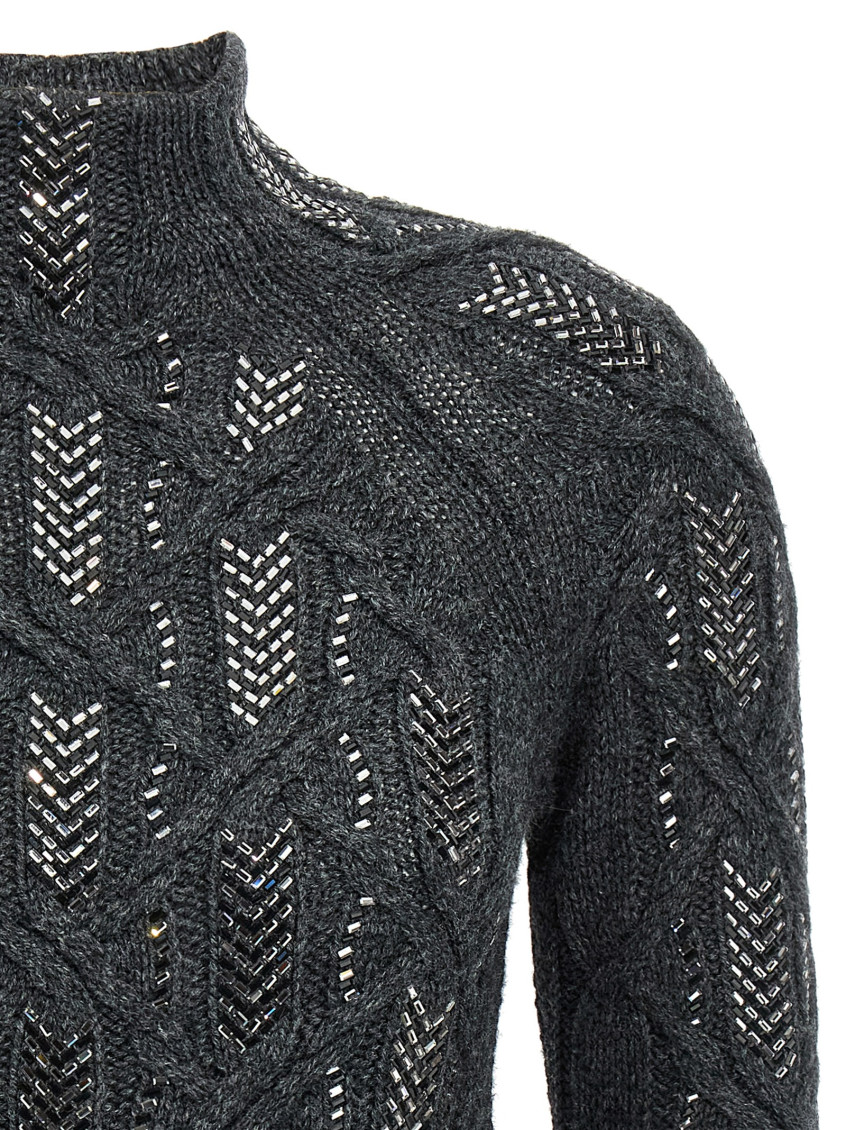 Crystal Braid Sweater