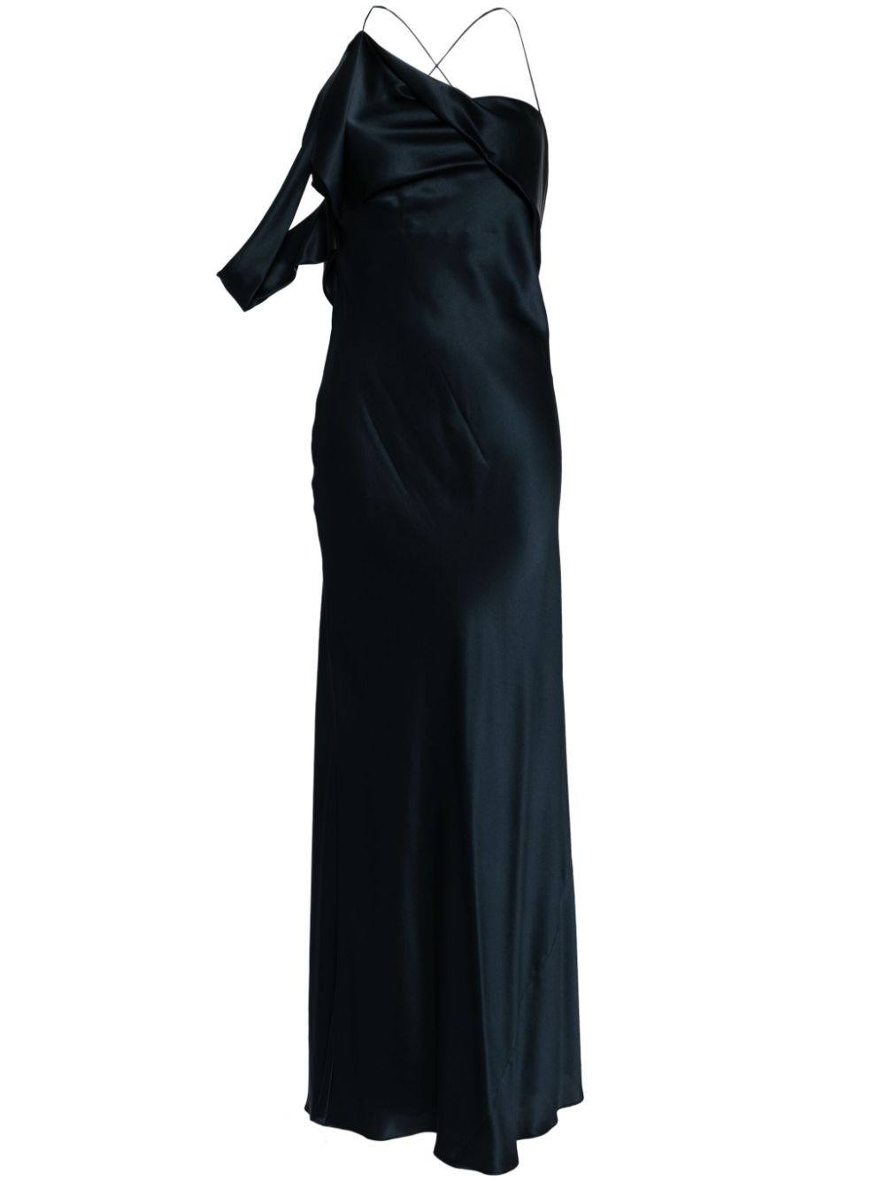 Asymmetric design silk gown - Pink