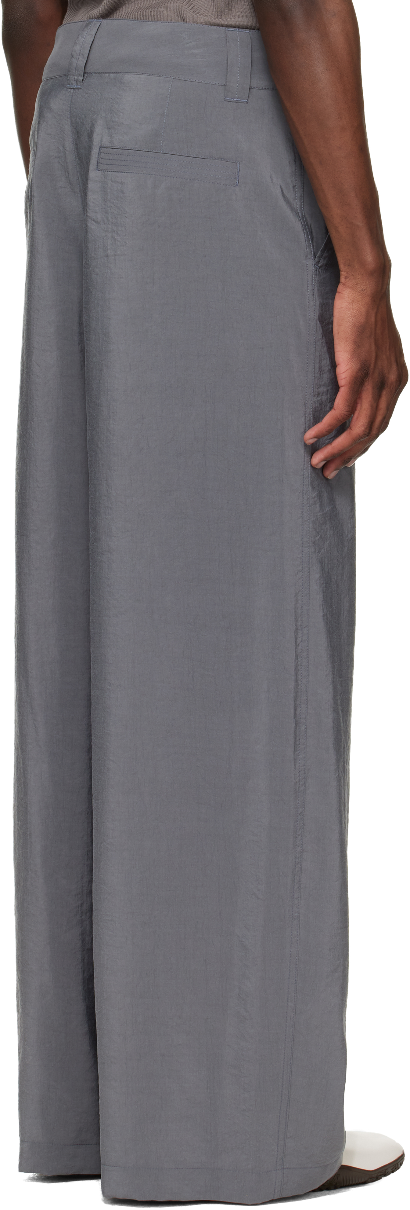 Gray Straight Tailored Trousers