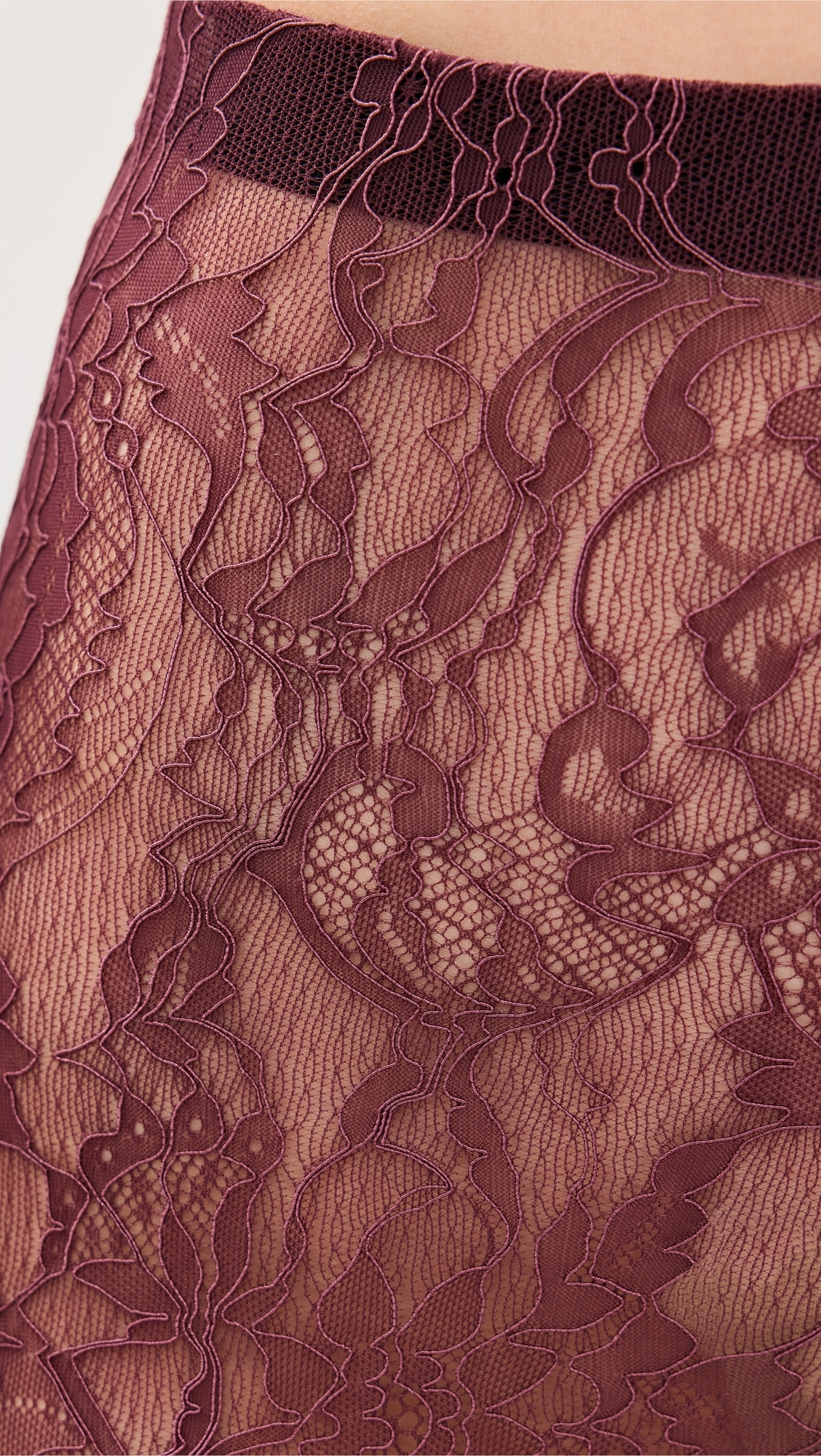 WARDROBE. NYC Lace Tights Oxblood