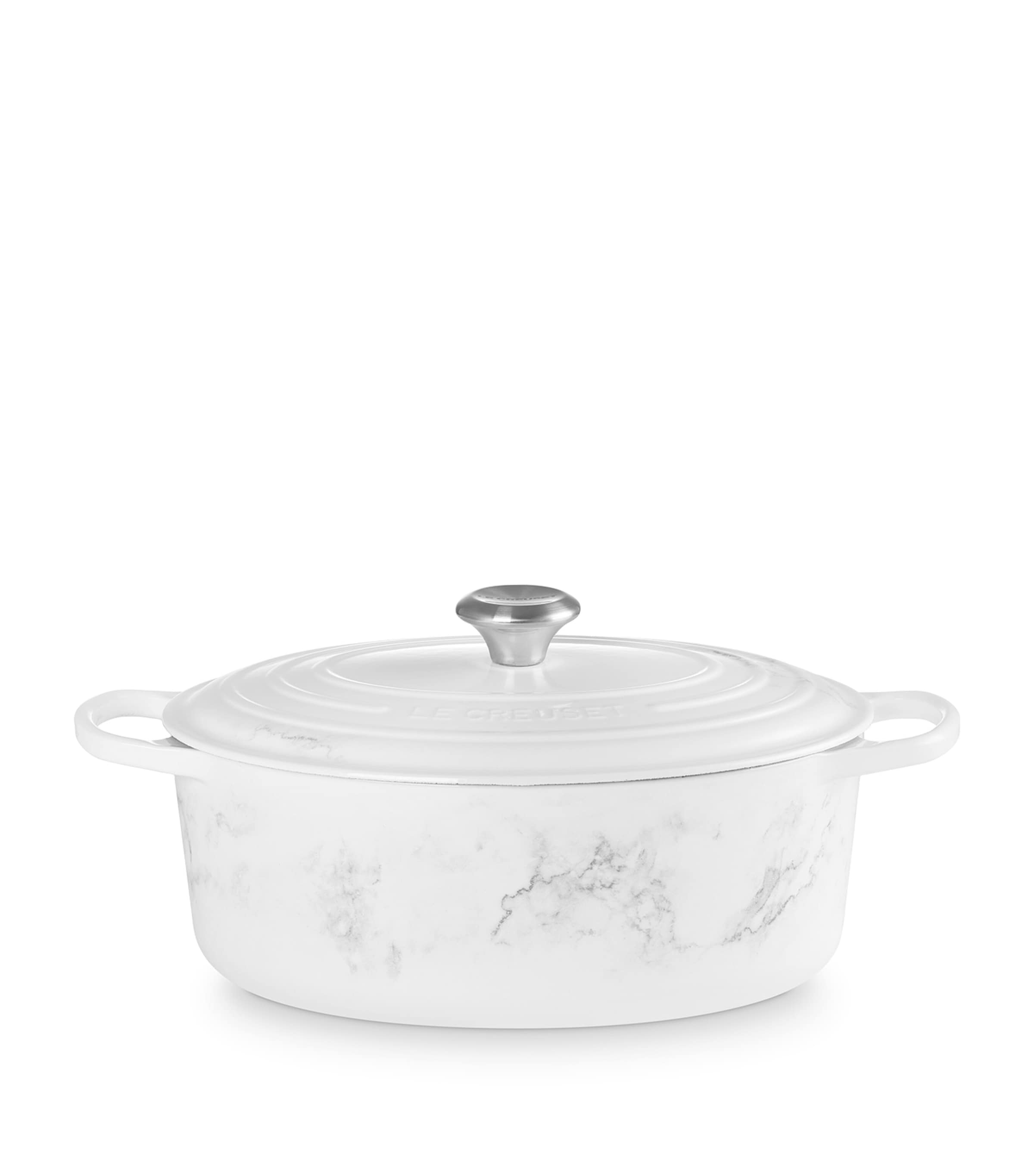 Cast Iron Marble Oval Casserole Dish