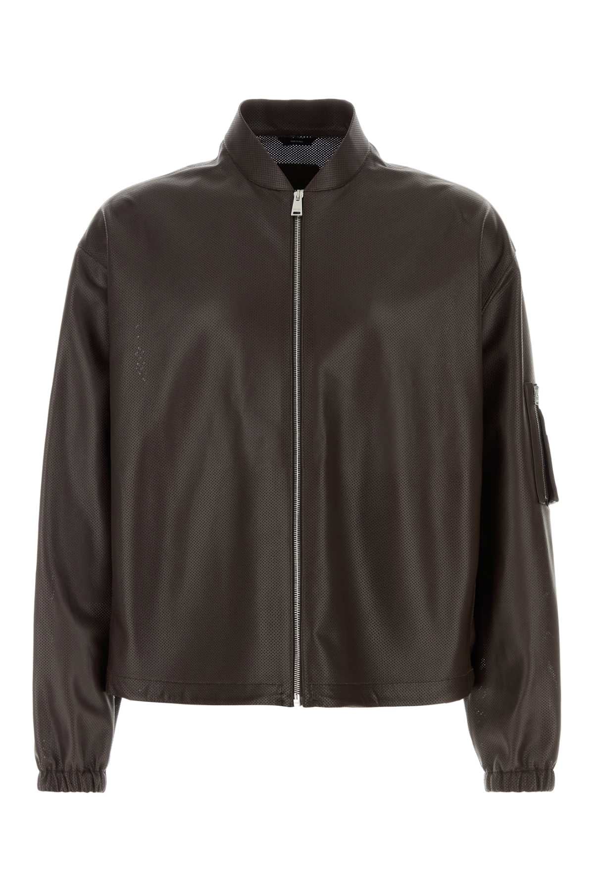 Micro Bomber Jacket — Brown
