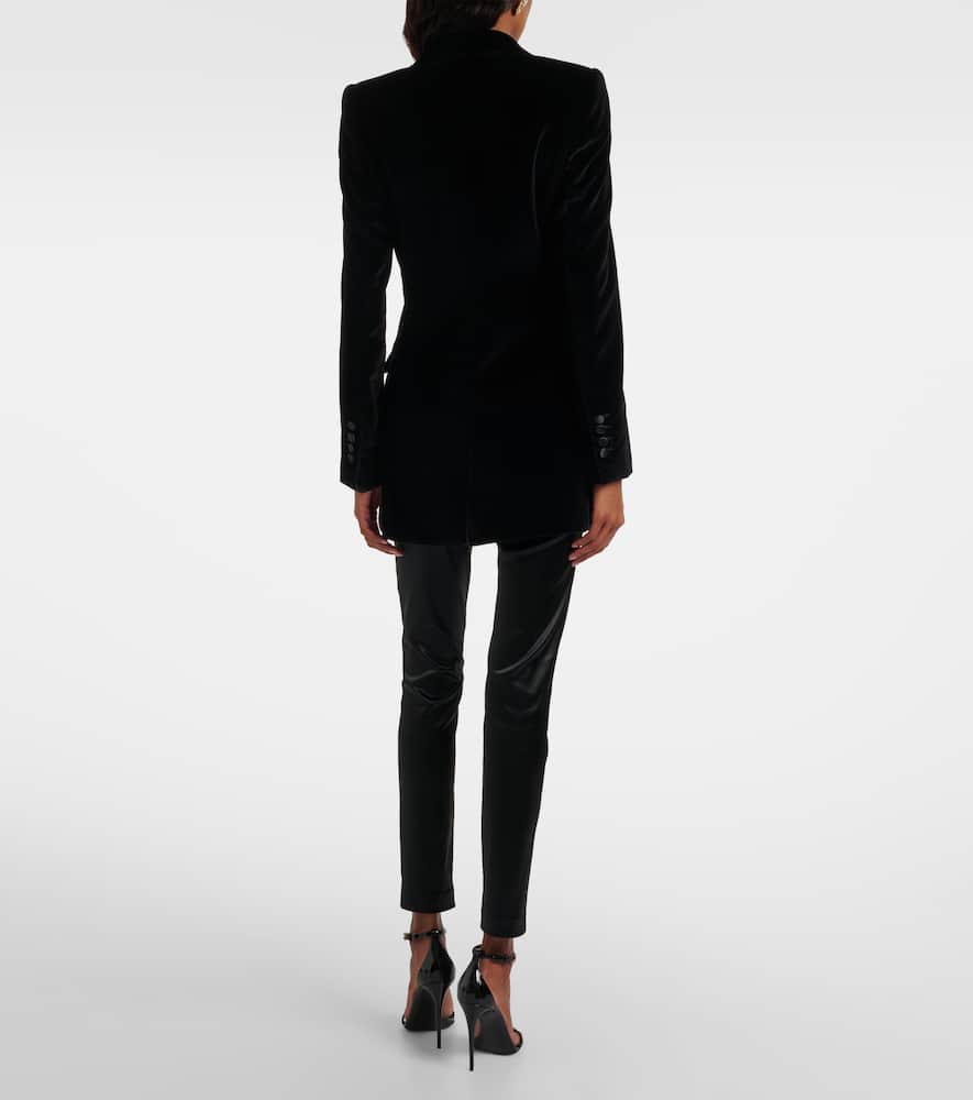 Cotton-blend velvet tuxedo jacket