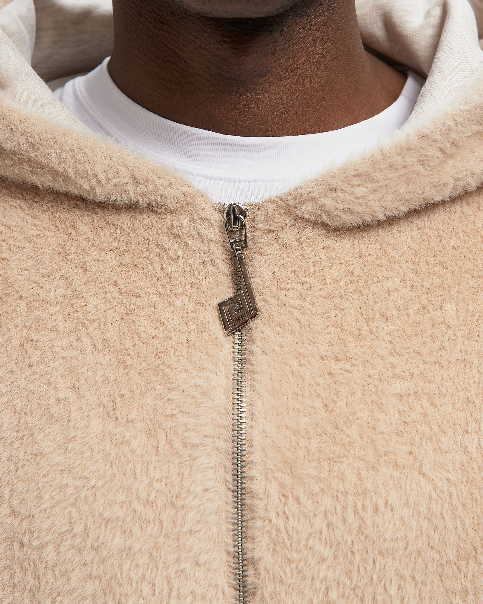 Merino Zip Hoodie beige male Zippers now available at BSTN