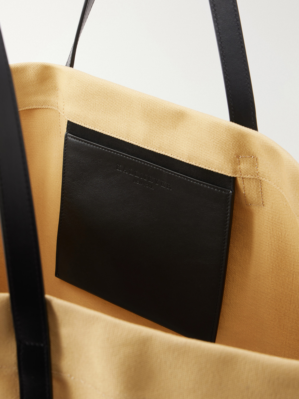 Cottage Leather-trimmed Canvas Tote - Beige