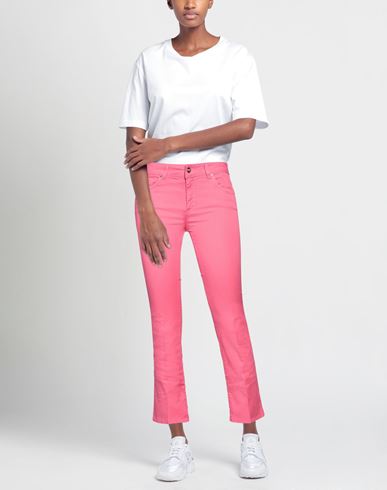 Woman Pants Fuchsia Size 24 Cotton, Elastane