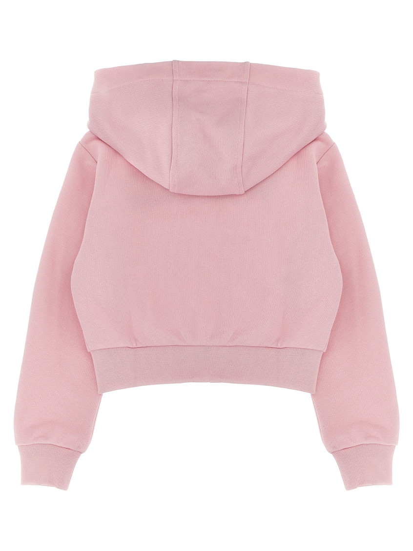 Girls Pink Embroidered Hoodie
