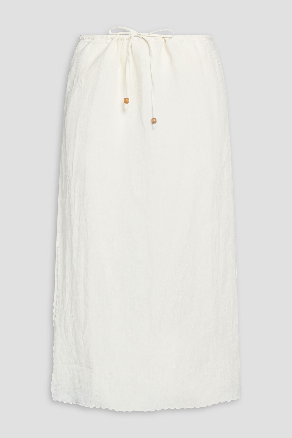 Adriana linen midi skirt - White - 3