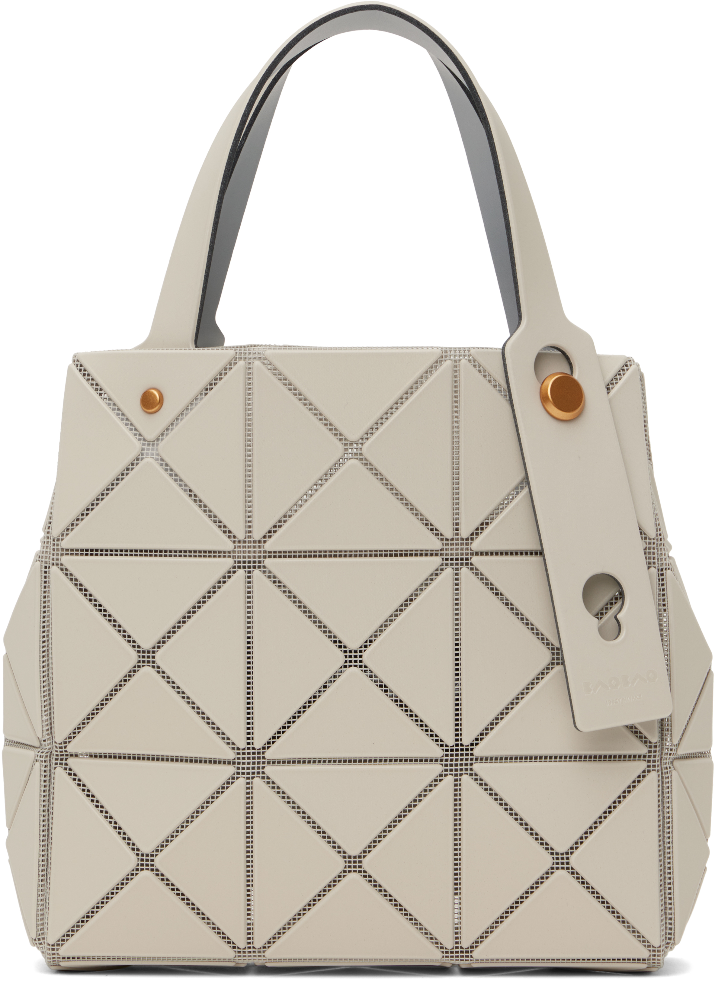 BAO BAO ISSEY MIYAKE Beige Carat Small Tote