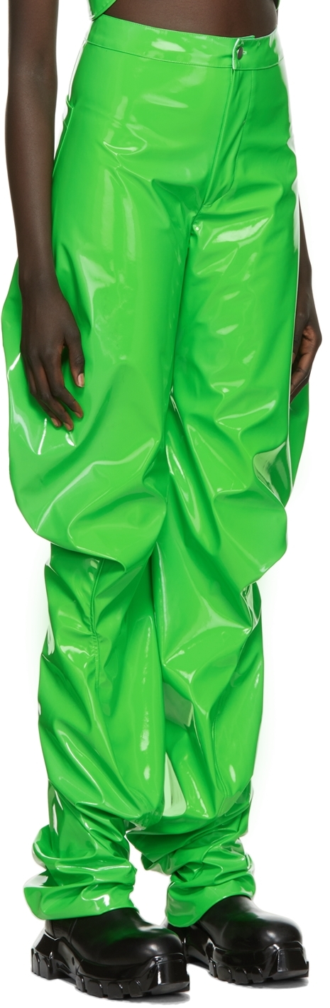 SSENSE Exclusive Green Swirly Oversized Slacks